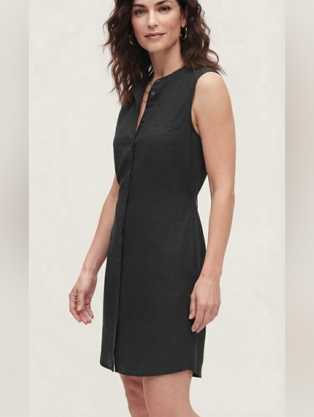 NEW & NEVER WORN GAP Sleeveless Button-Front Shift Dress Shirtdress Sz L Tall